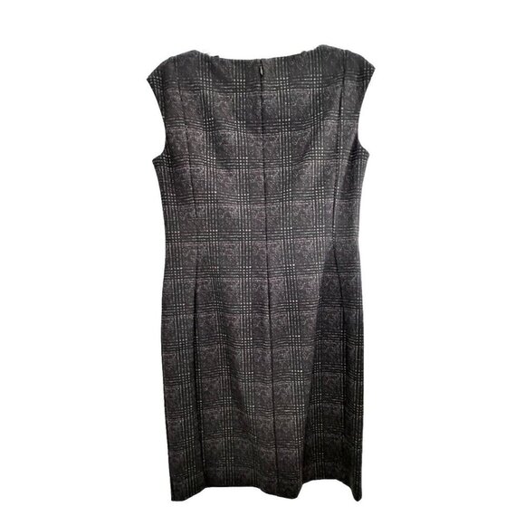 Chaps Womens Sleeveless Sheath Dress Gray Red Plaid Size Medium Office Cocktail - Picture 8 of 15